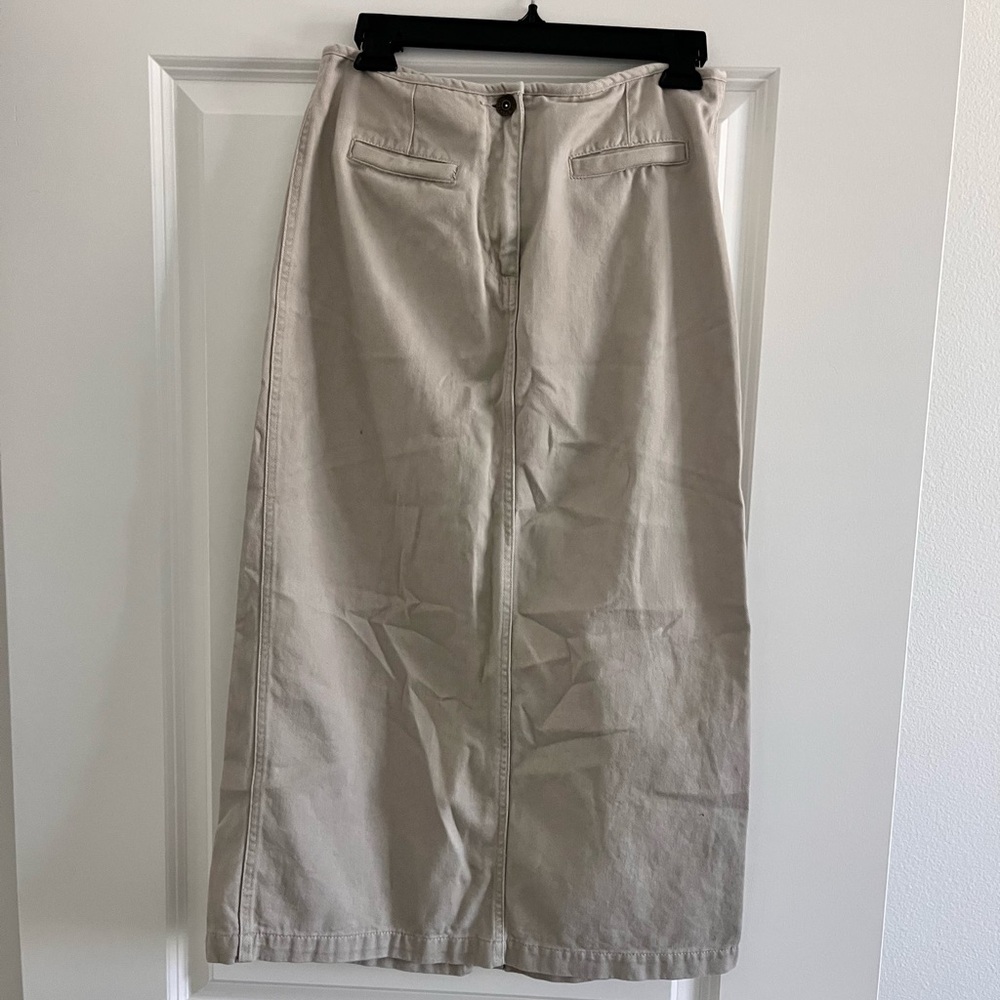 Christopher & Banks Cream High-Waist A-Line Maxi Skirt
